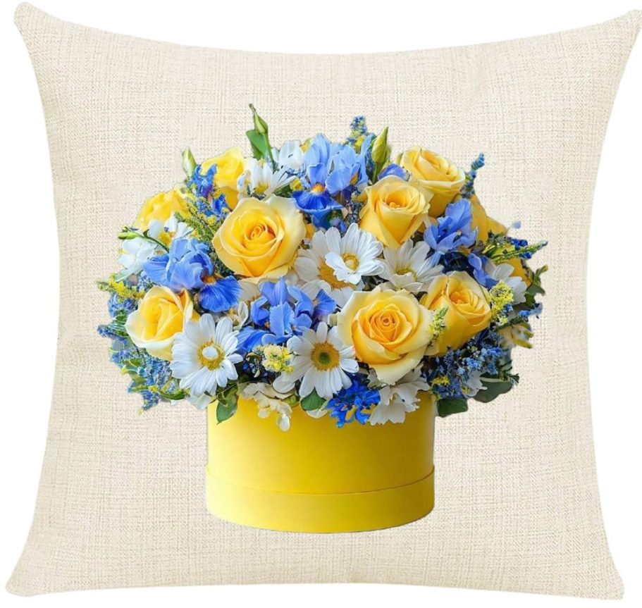 Yellow Roses Bouquet Pillow Cover